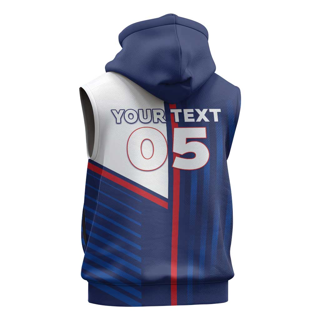 Custom Cape Verde Football Sleeveless Zip Hoodie Unique Style - Wonder Print Shop