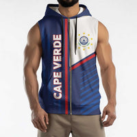 Custom Cape Verde Football Sleeveless Zip Hoodie Unique Style - Wonder Print Shop
