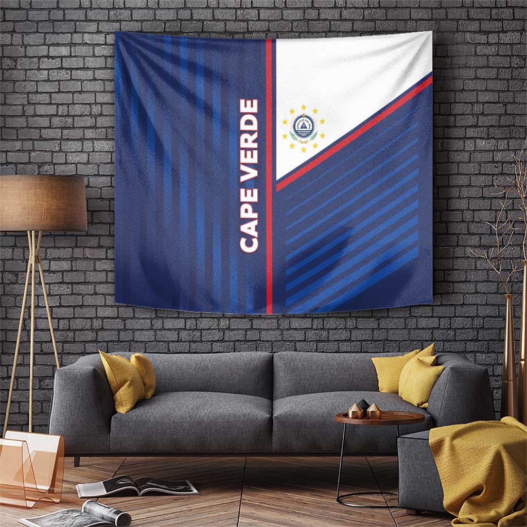 Cape Verde Football Tapestry Unique Style - Wonder Print Shop