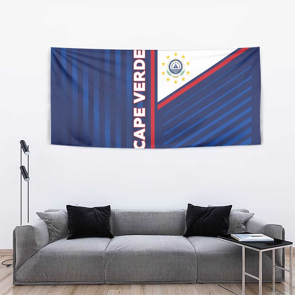Cape Verde Football Tapestry Unique Style - Wonder Print Shop