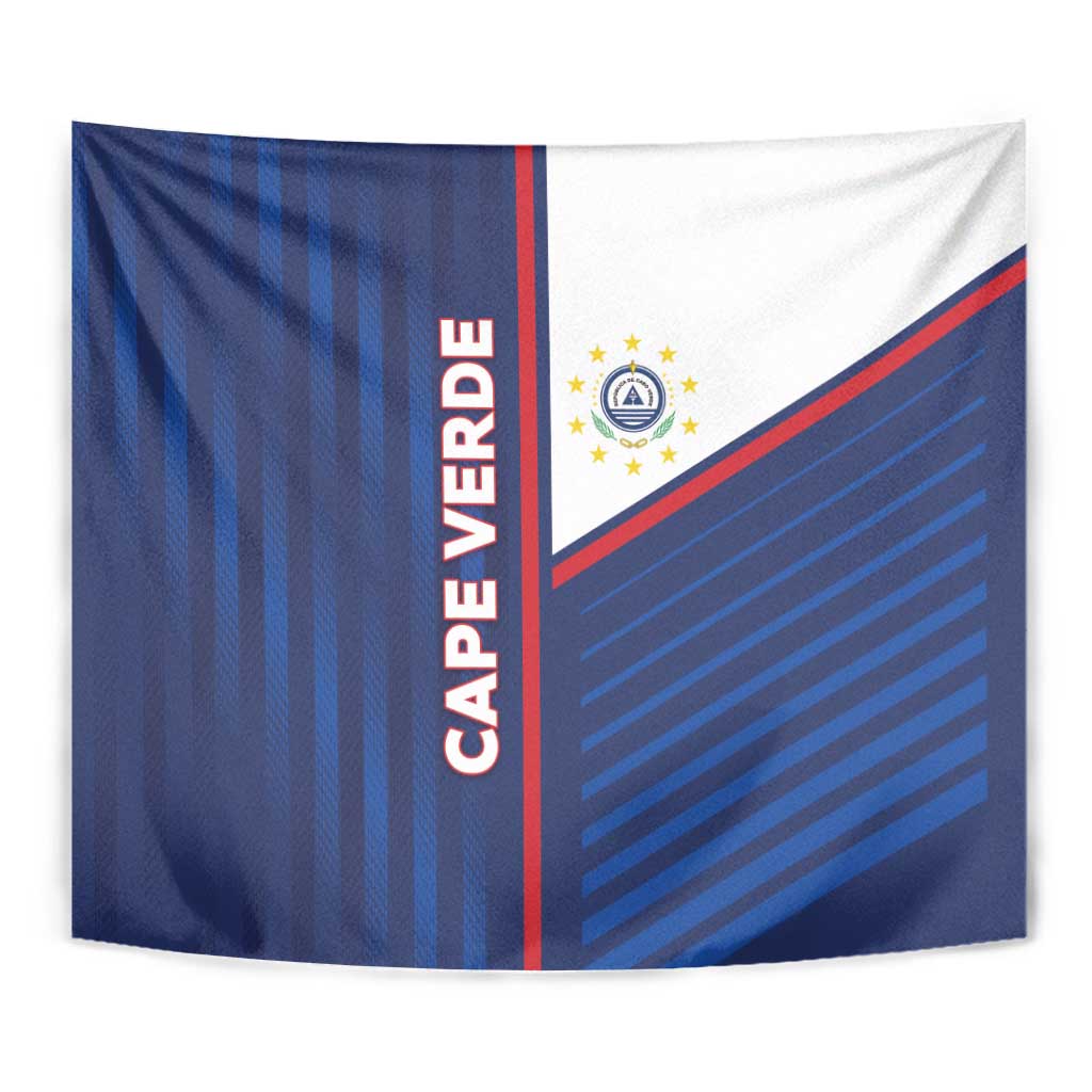 Cape Verde Football Tapestry Unique Style - Wonder Print Shop