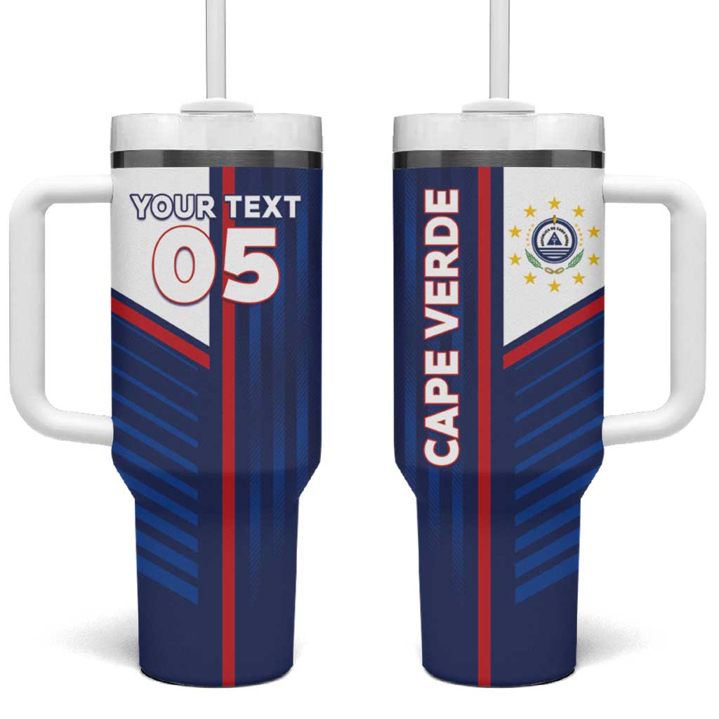 Custom Cape Verde Football Tumbler With Handle Unique Style - Wonder Print Shop