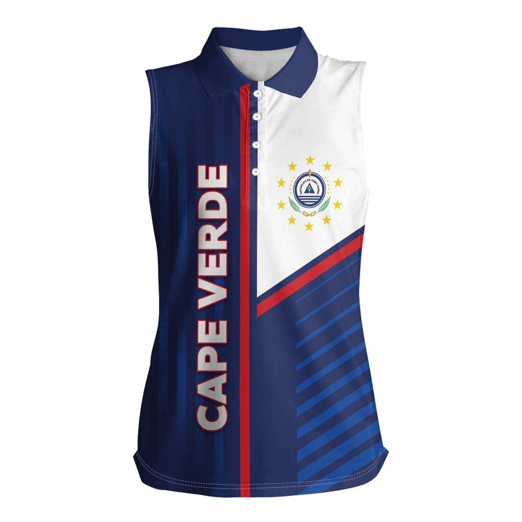 Custom Cape Verde Football Women Sleeveless Polo Shirt Unique Style - Wonder Print Shop