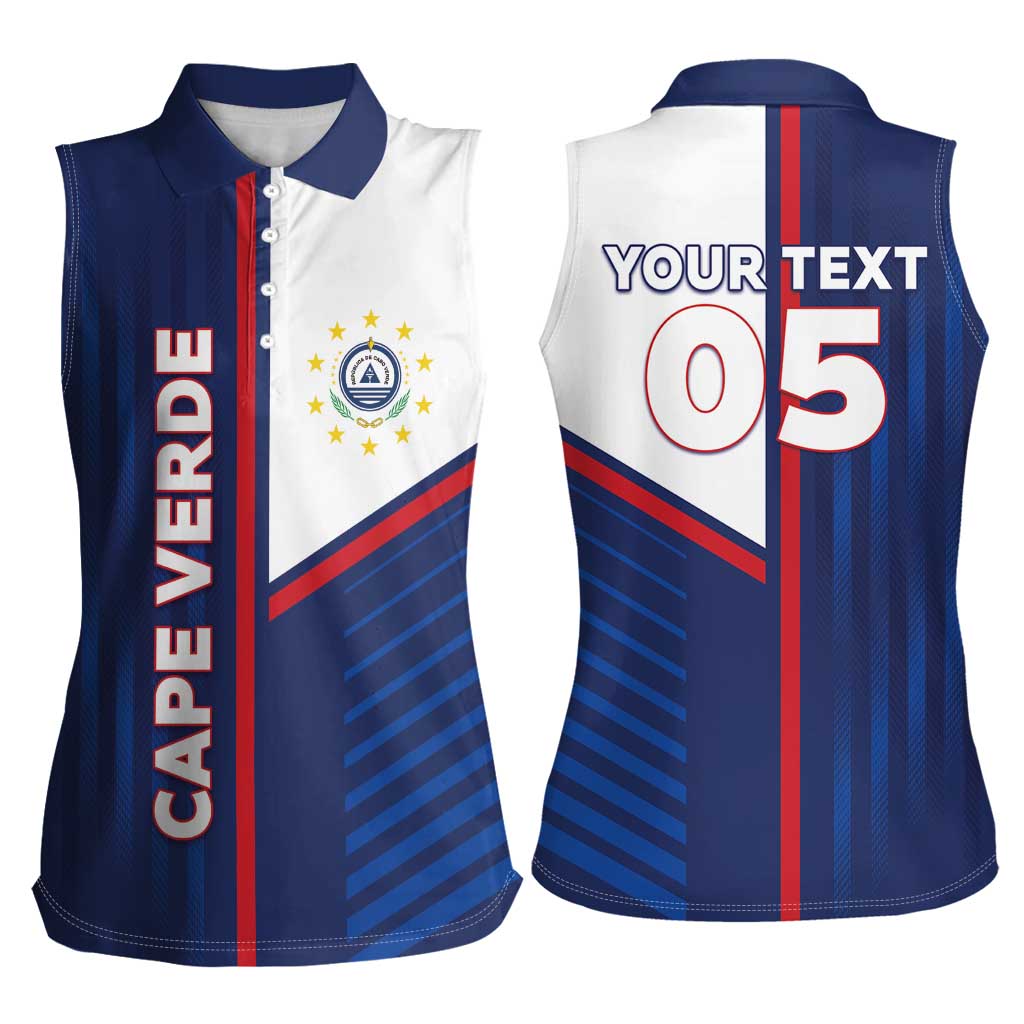 Custom Cape Verde Football Women Sleeveless Polo Shirt Unique Style - Wonder Print Shop