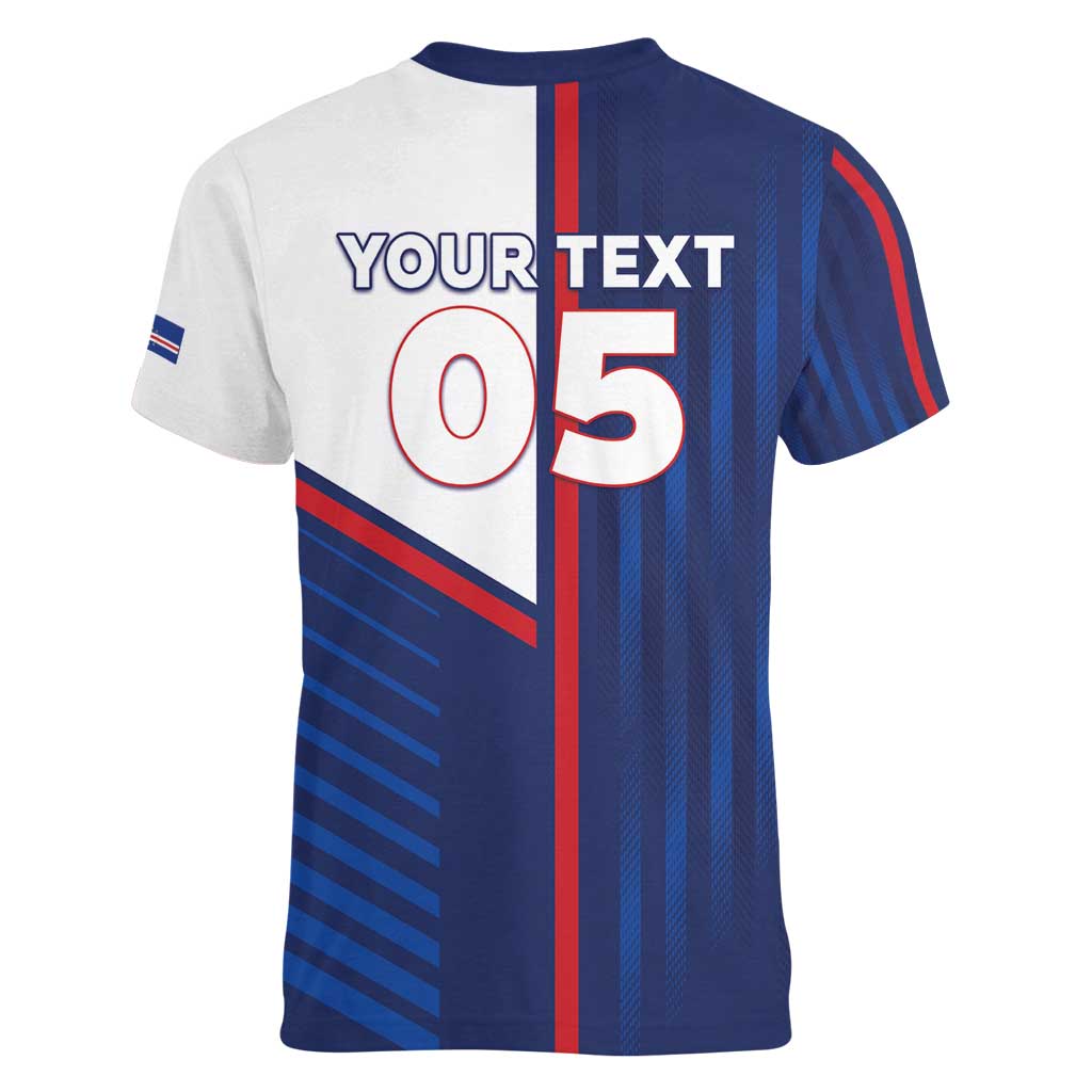 Custom Cape Verde Football Women V-Neck T-Shirt Unique Style - Wonder Print Shop