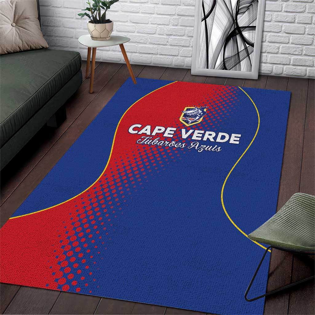 Cape Verde Football Area Rug Blue Sharks Make History - Wonder Print Shop