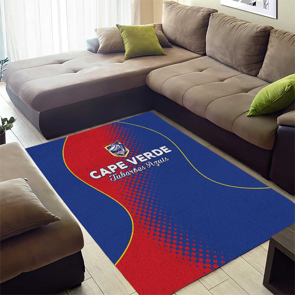 Cape Verde Football Area Rug Blue Sharks Make History - Wonder Print Shop