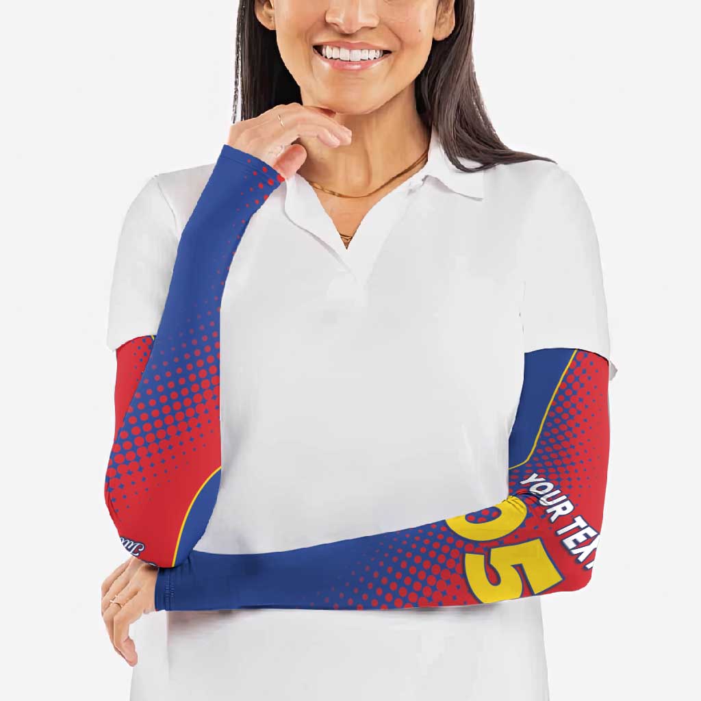 Custom Cape Verde Football Arm Sleeves Blue Sharks Make History - Wonder Print Shop