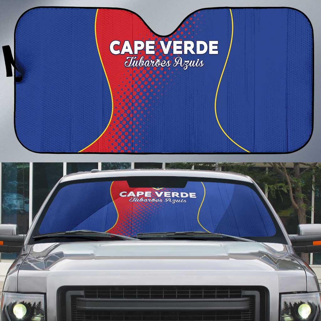 Cape Verde Football Auto Sun Shade Blue Sharks Make History - Wonder Print Shop