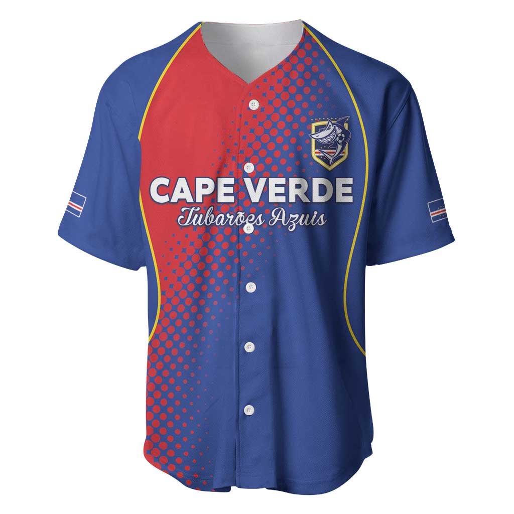 Custom Cape Verde Football Baseball Jersey Blue Sharks Make History - Wonder Print Shop
