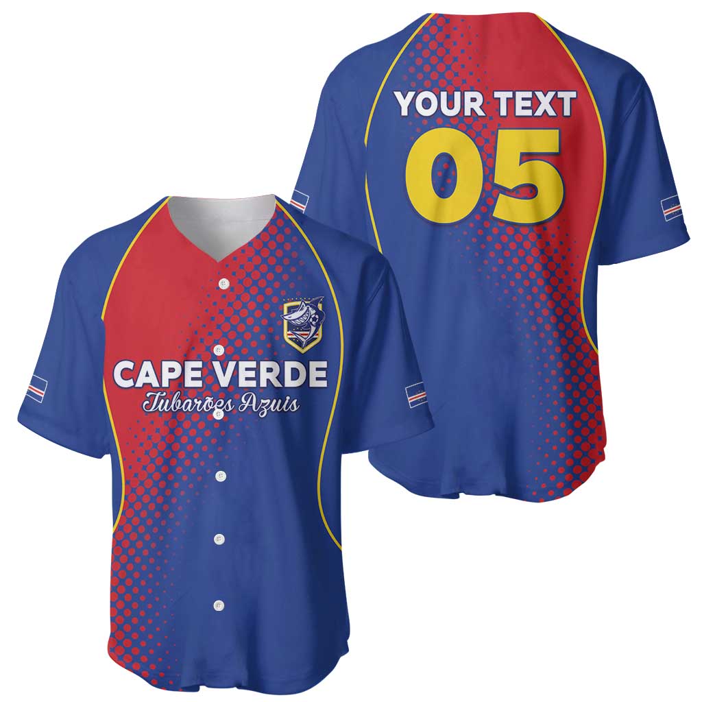 Custom Cape Verde Football Baseball Jersey Blue Sharks Make History - Wonder Print Shop