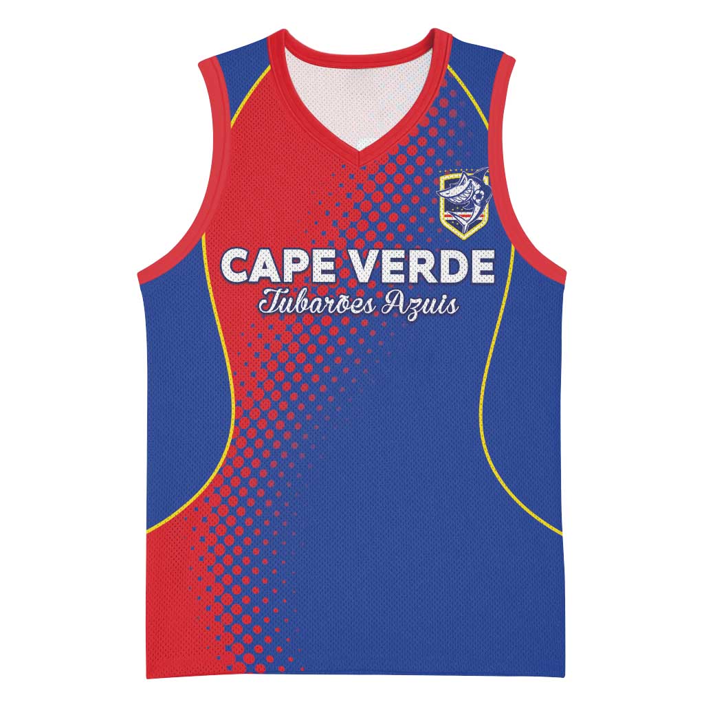Custom Cape Verde Football Basketball Jersey Blue Sharks Make History - Wonder Print Shop