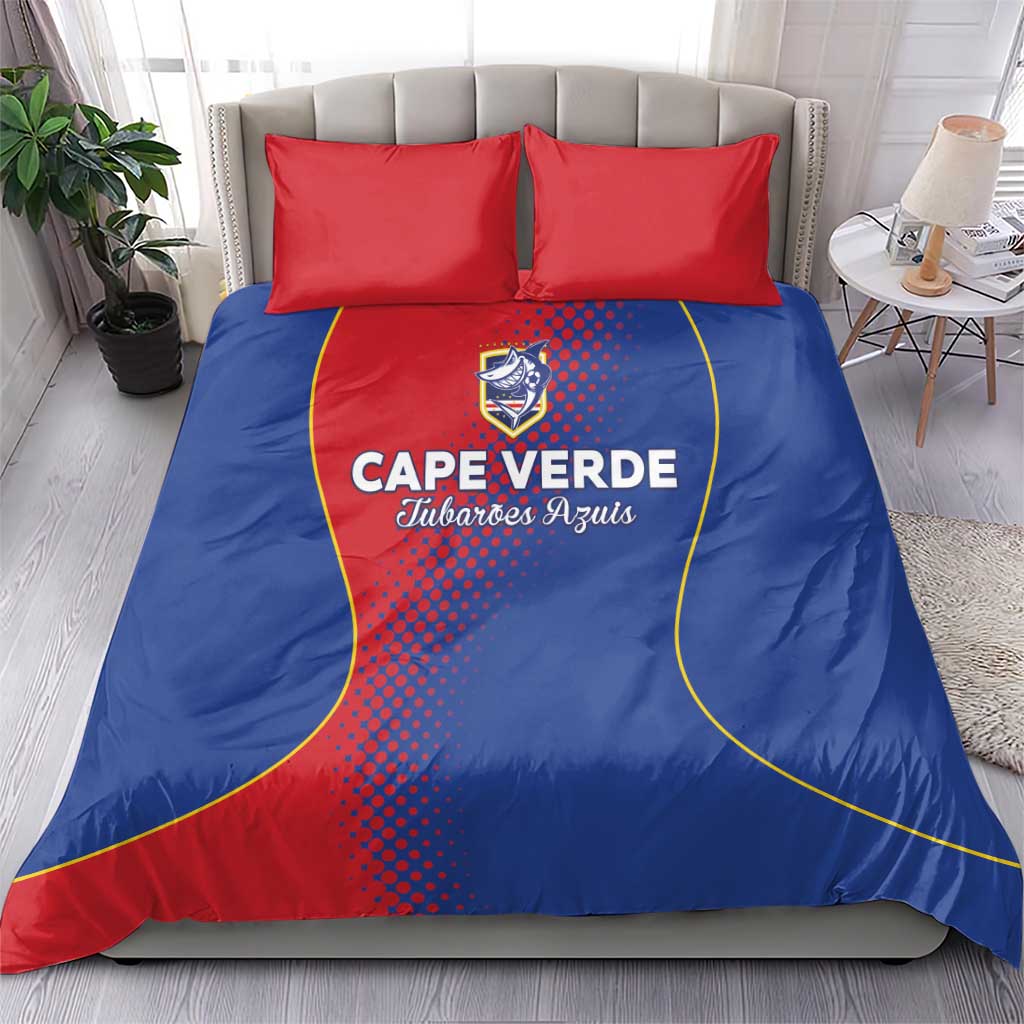 Cape Verde Football Bedding Set Blue Sharks Make History - Wonder Print Shop