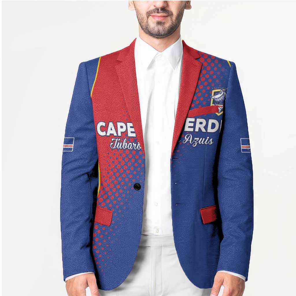 Custom Cape Verde Football Blazer Blue Sharks Make History - Wonder Print Shop