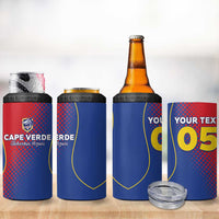 Custom Cape Verde Football 4 in 1 Can Cooler Tumbler Blue Sharks Make History - Wonder Print Shop