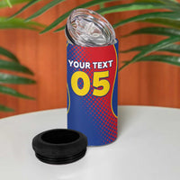 Custom Cape Verde Football 4 in 1 Can Cooler Tumbler Blue Sharks Make History - Wonder Print Shop
