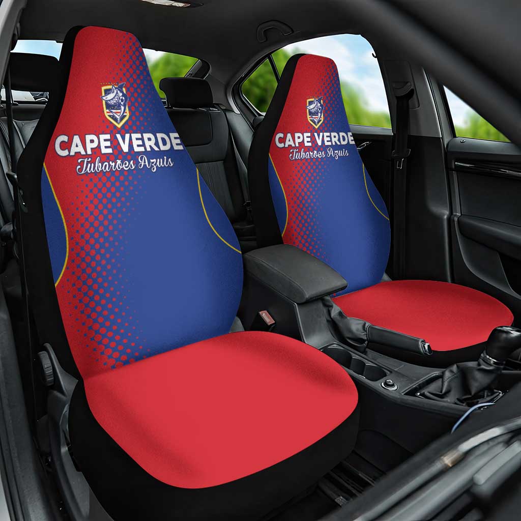 Cape Verde Football Car Seat Cover Blue Sharks Make History - Wonder Print Shop