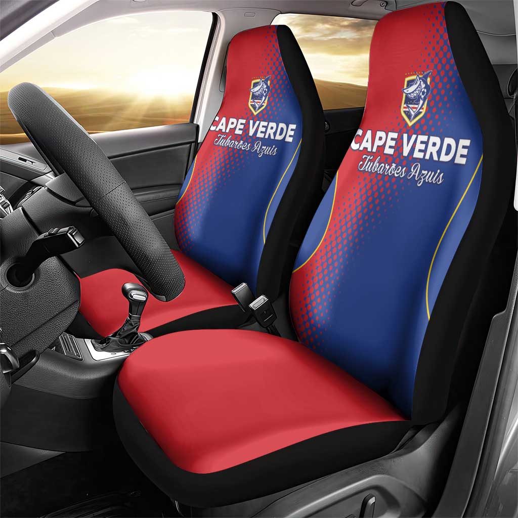 Cape Verde Football Car Seat Cover Blue Sharks Make History - Wonder Print Shop