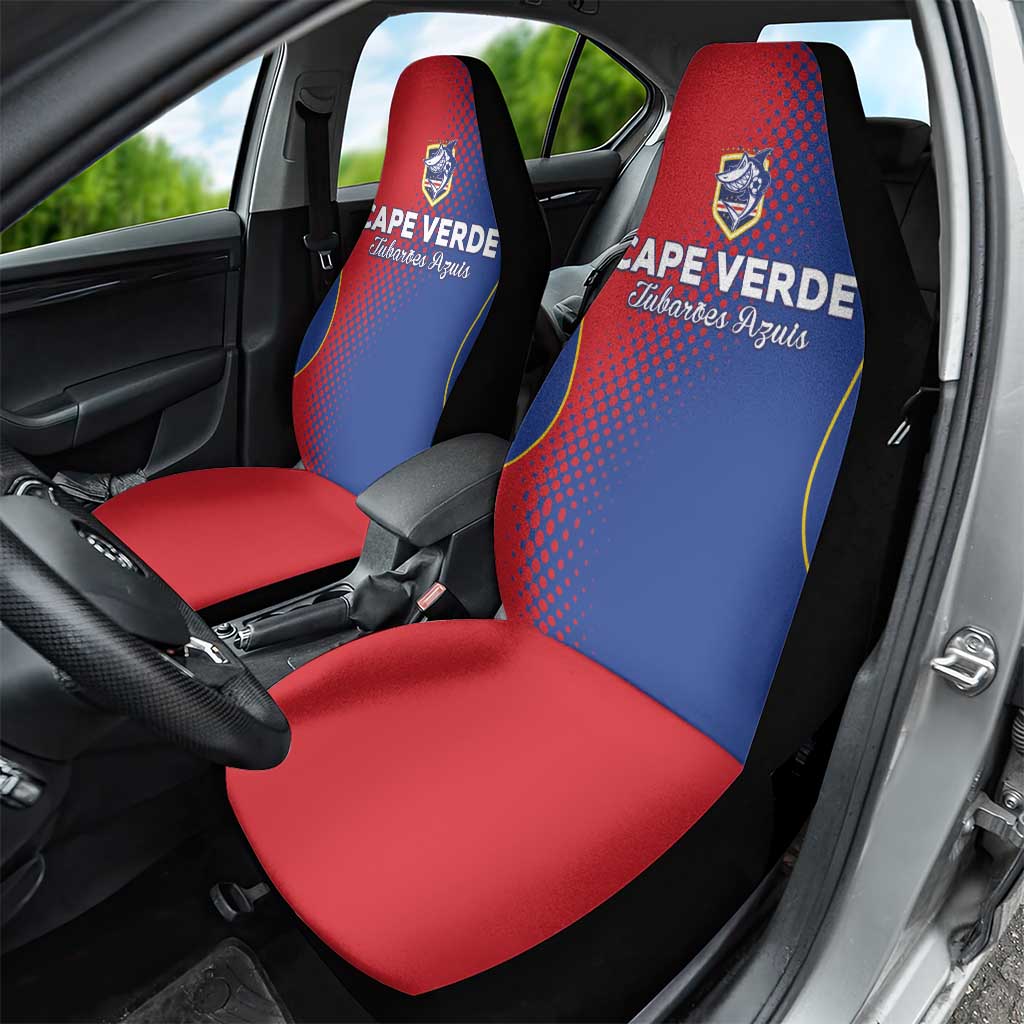 Cape Verde Football Car Seat Cover Blue Sharks Make History - Wonder Print Shop