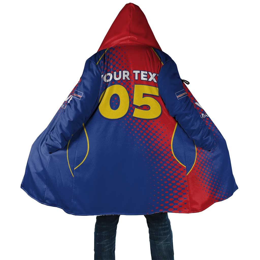 Custom Cape Verde Football Cloak Blue Sharks Make History - Wonder Print Shop