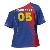 Custom Cape Verde Football Cross Shoulder Shirt Blue Sharks Make History - Wonder Print Shop