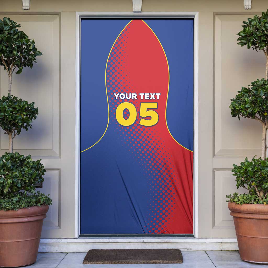 Custom Cape Verde Football Door Cover Blue Sharks Make History - Wonder Print Shop