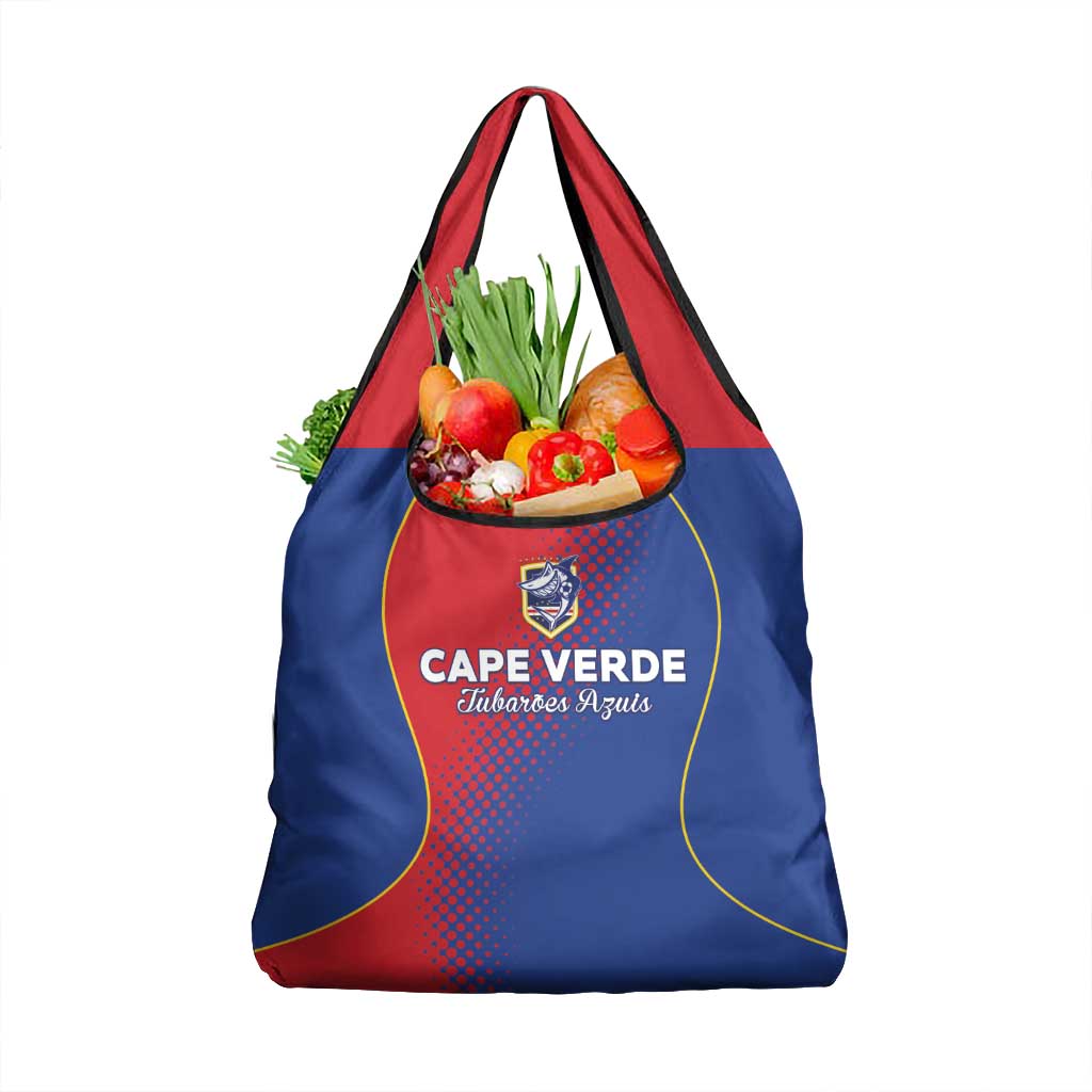 Cape Verde Football Grocery Bag Blue Sharks Make History - Wonder Print Shop