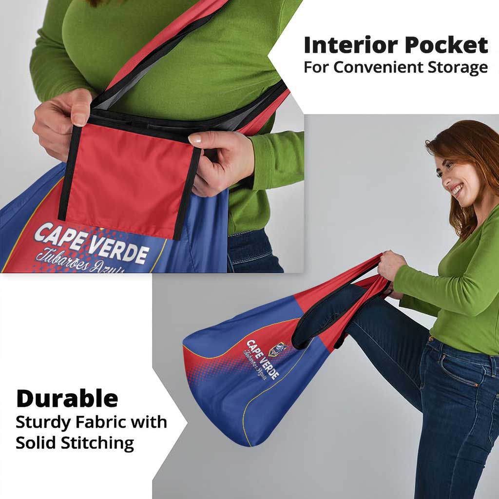 Cape Verde Football Grocery Bag Blue Sharks Make History - Wonder Print Shop
