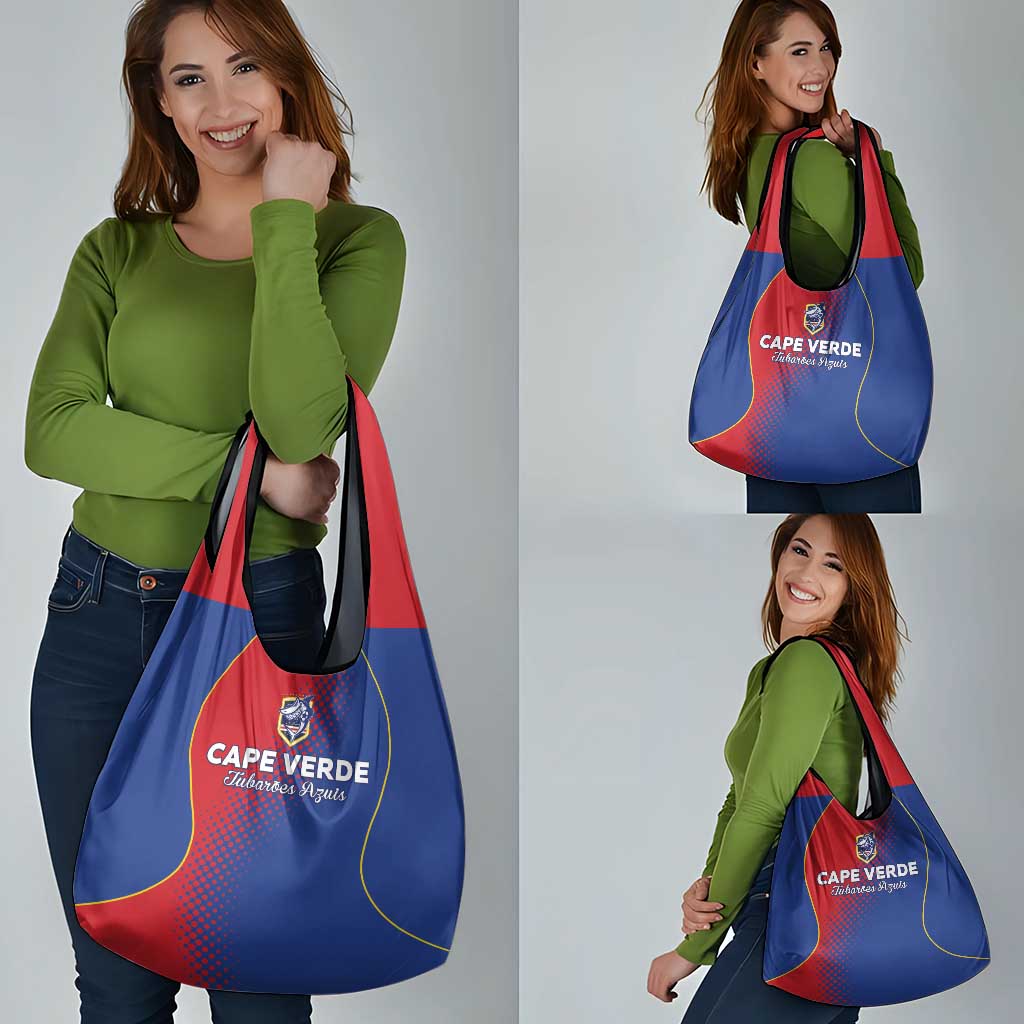 Cape Verde Football Grocery Bag Blue Sharks Make History - Wonder Print Shop