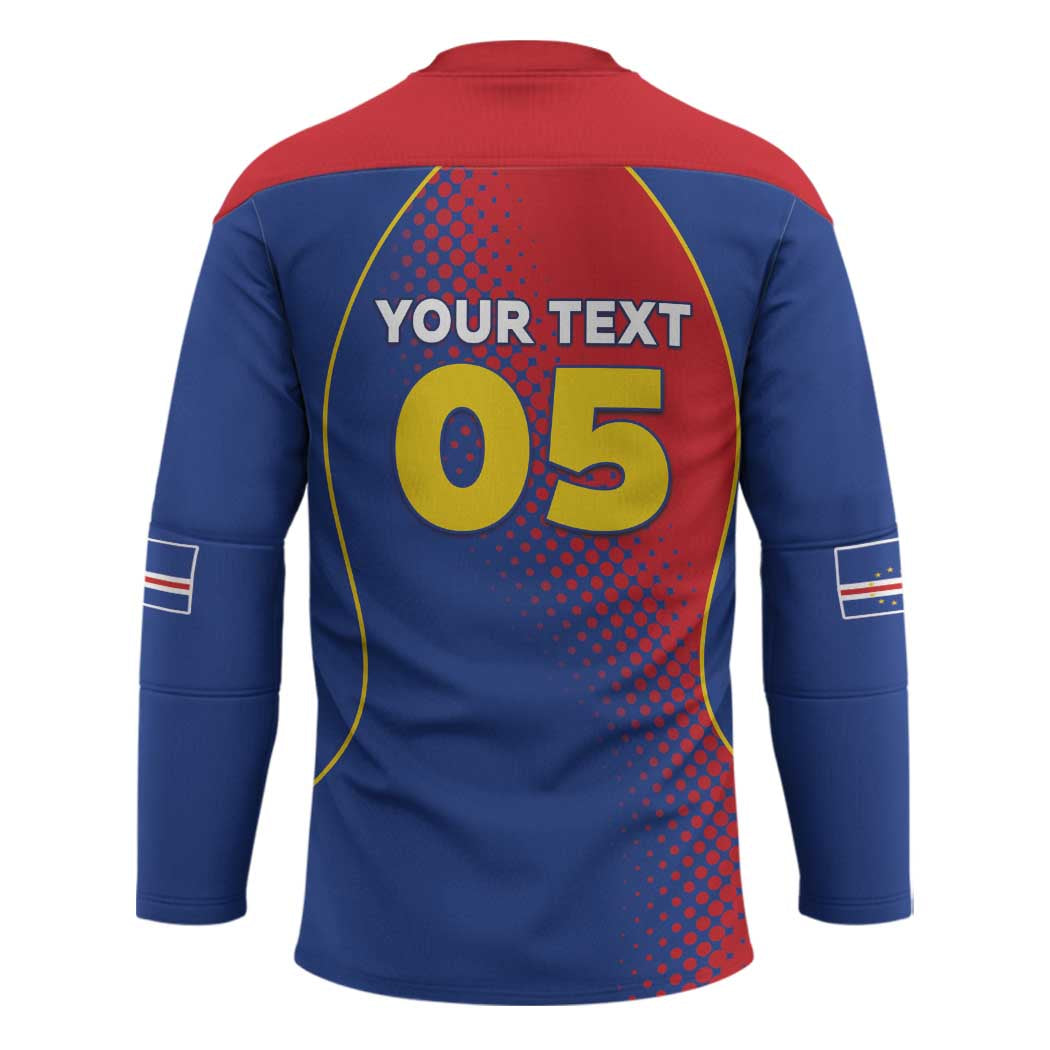 Custom Cape Verde Football Hockey Jersey Blue Sharks Make History - Wonder Print Shop