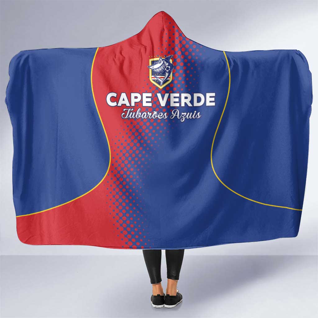 Cape Verde Football Hooded Blanket Blue Sharks Make History - Wonder Print Shop