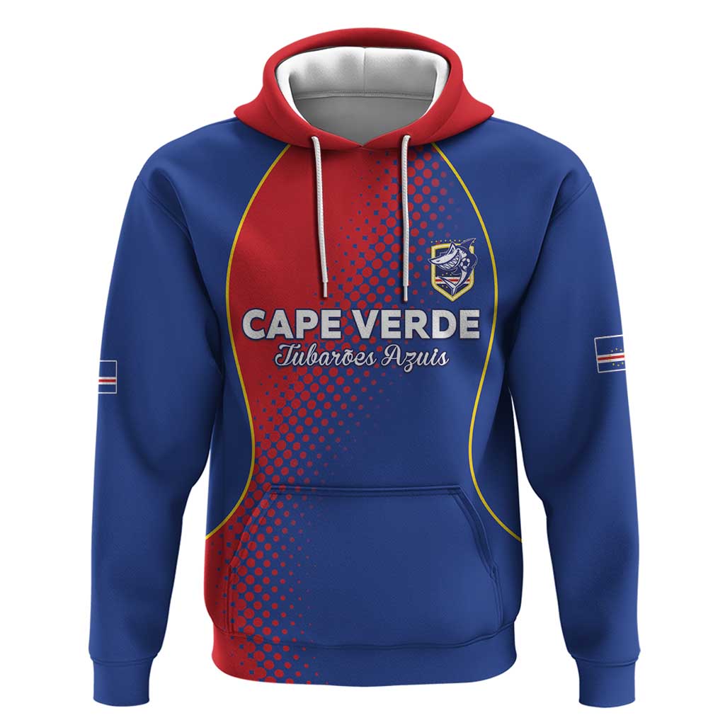 Custom Cape Verde Football Hoodie Blue Sharks Make History - Wonder Print Shop