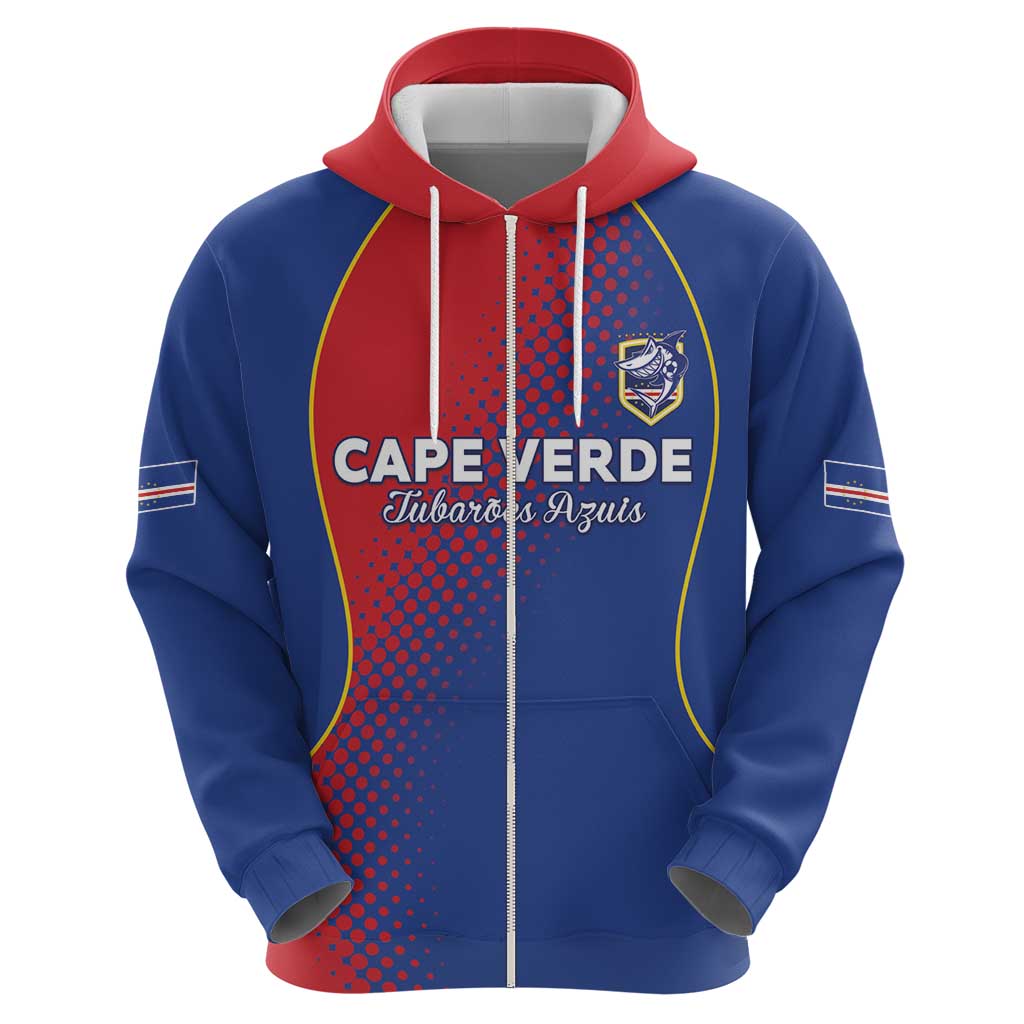 Custom Cape Verde Football Hoodie Blue Sharks Make History - Wonder Print Shop