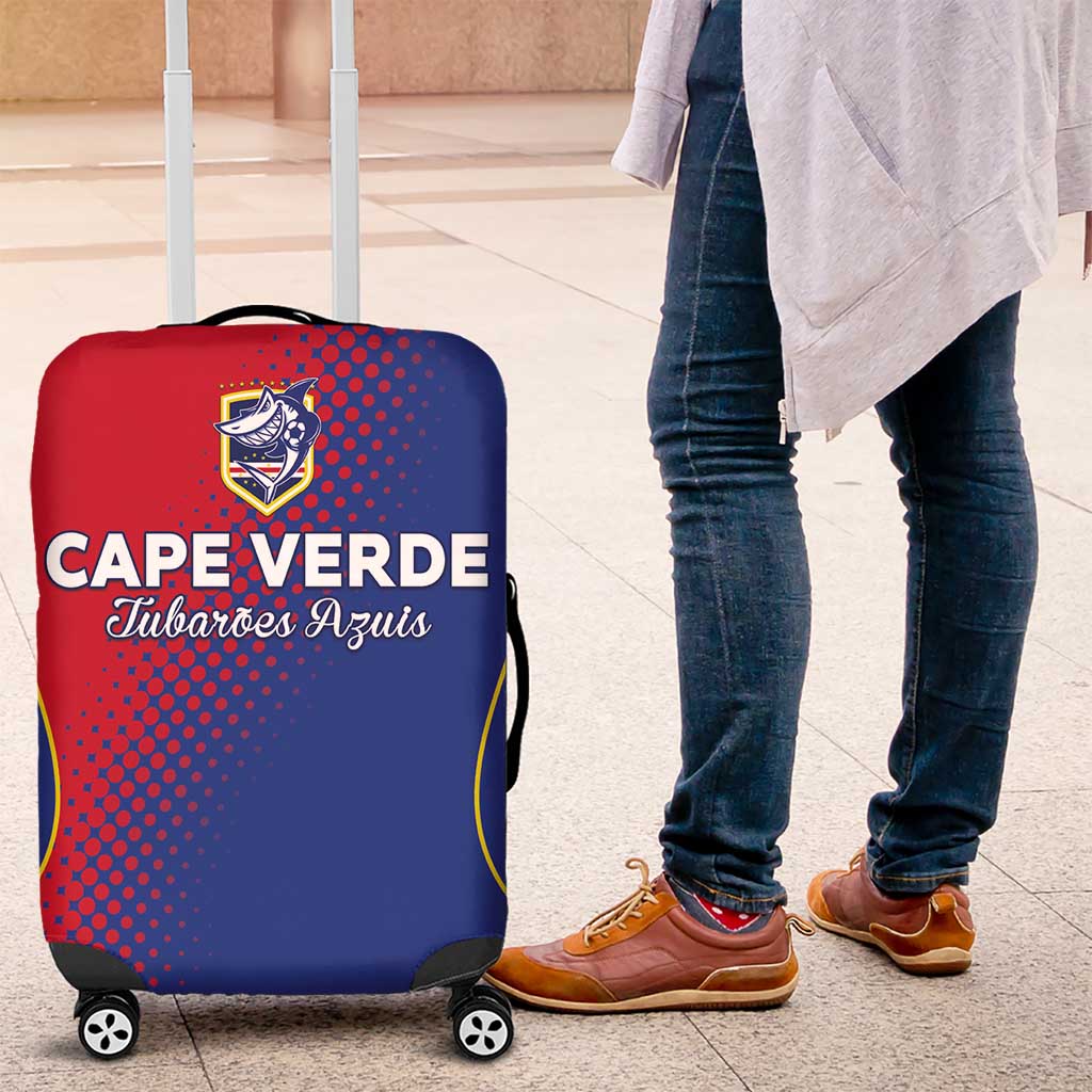 Cape Verde Football Luggage Cover Blue Sharks Make History - Wonder Print Shop