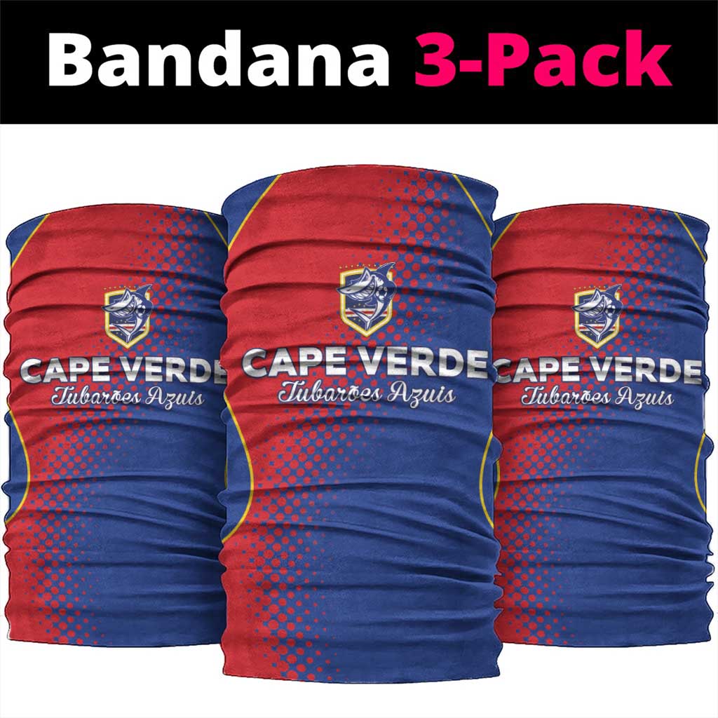 Cape Verde Football Neck Gaiter Blue Sharks Make History - Wonder Print Shop
