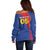 Custom Cape Verde Football Off Shoulder Sweater Blue Sharks Make History - Wonder Print Shop
