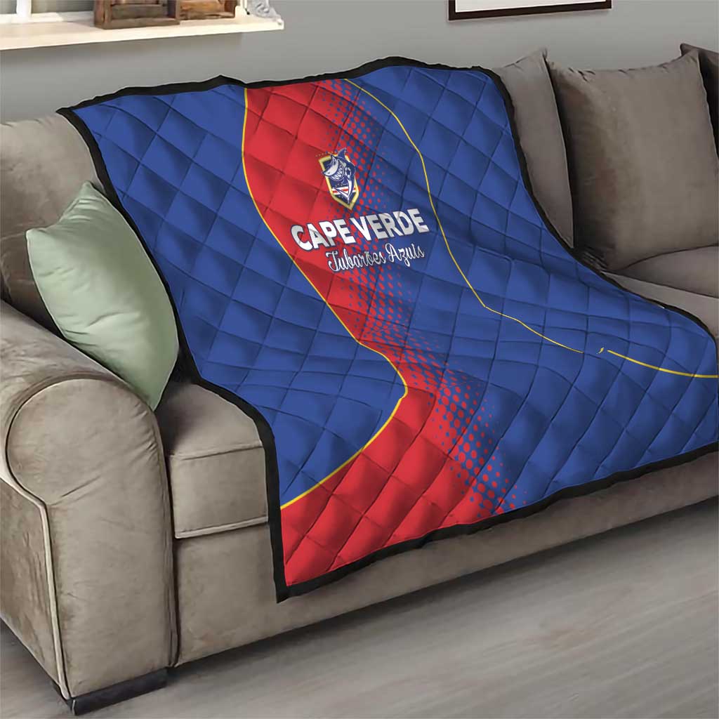 Cape Verde Football Quilt Blue Sharks Make History - Wonder Print Shop