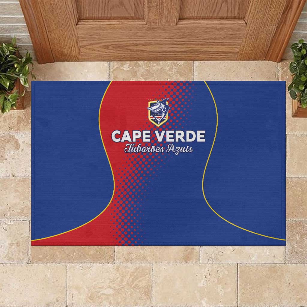 Cape Verde Football Rubber Doormat Blue Sharks Make History - Wonder Print Shop
