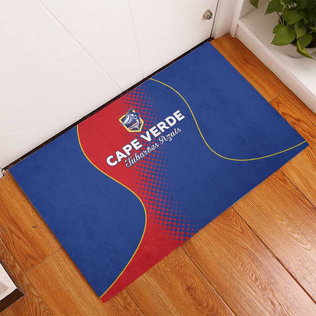 Cape Verde Football Rubber Doormat Blue Sharks Make History - Wonder Print Shop