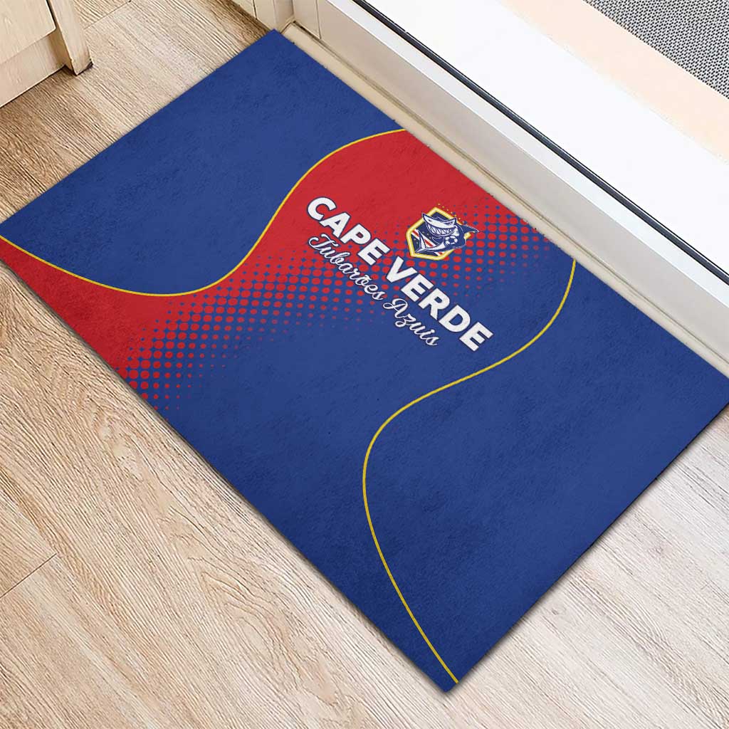 Cape Verde Football Rubber Doormat Blue Sharks Make History - Wonder Print Shop