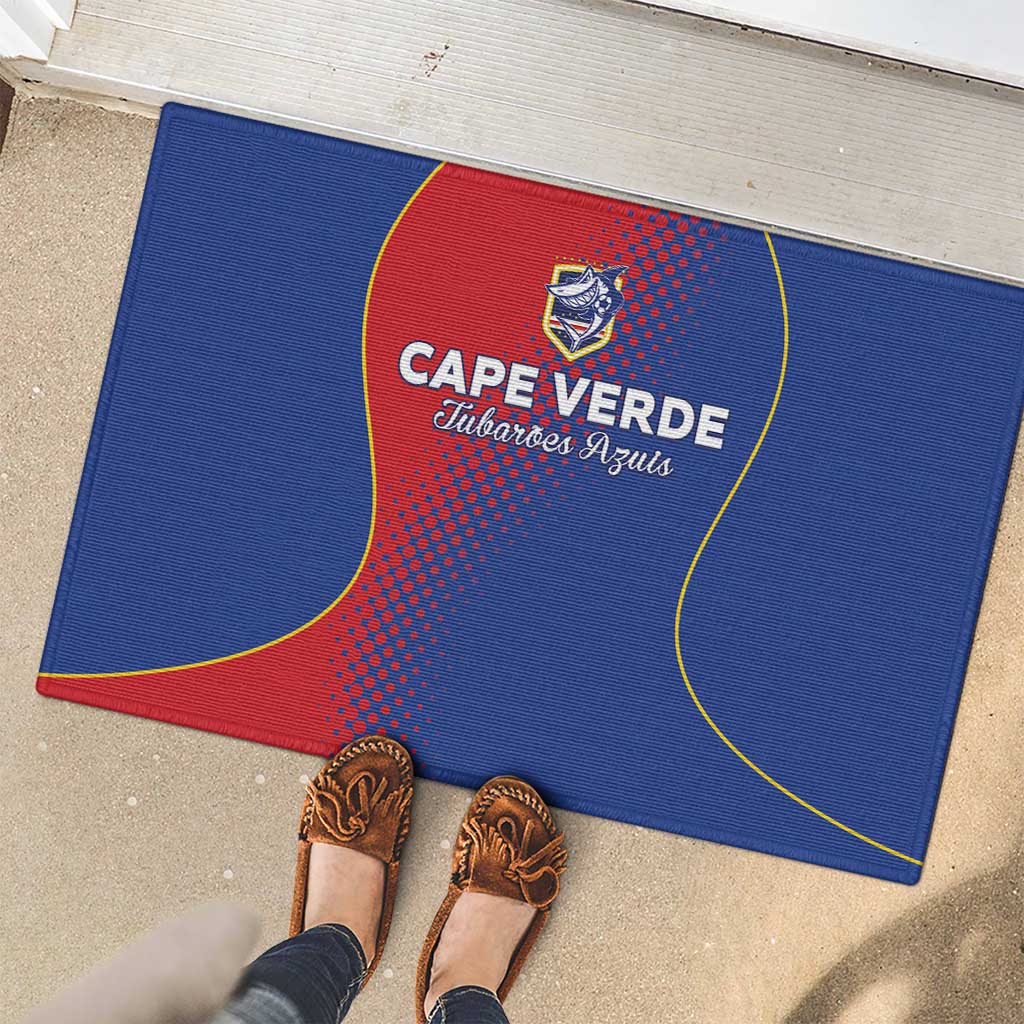Cape Verde Football Rubber Doormat Blue Sharks Make History - Wonder Print Shop
