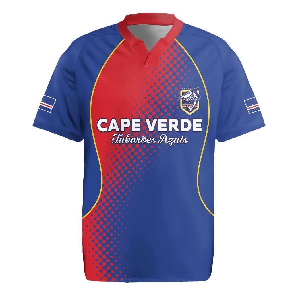 Custom Cape Verde Football Rugby Jersey Blue Sharks Make History - Wonder Print Shop