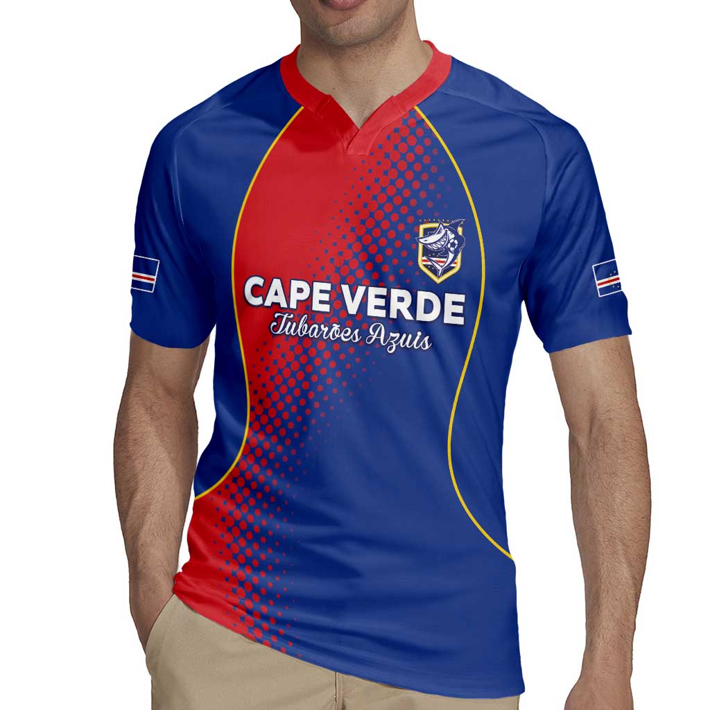 Custom Cape Verde Football Rugby Jersey Blue Sharks Make History - Wonder Print Shop