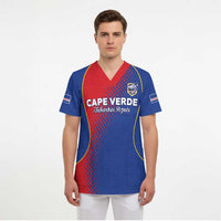 Custom Cape Verde Football Scrub Top Blue Sharks Make History - Wonder Print Shop