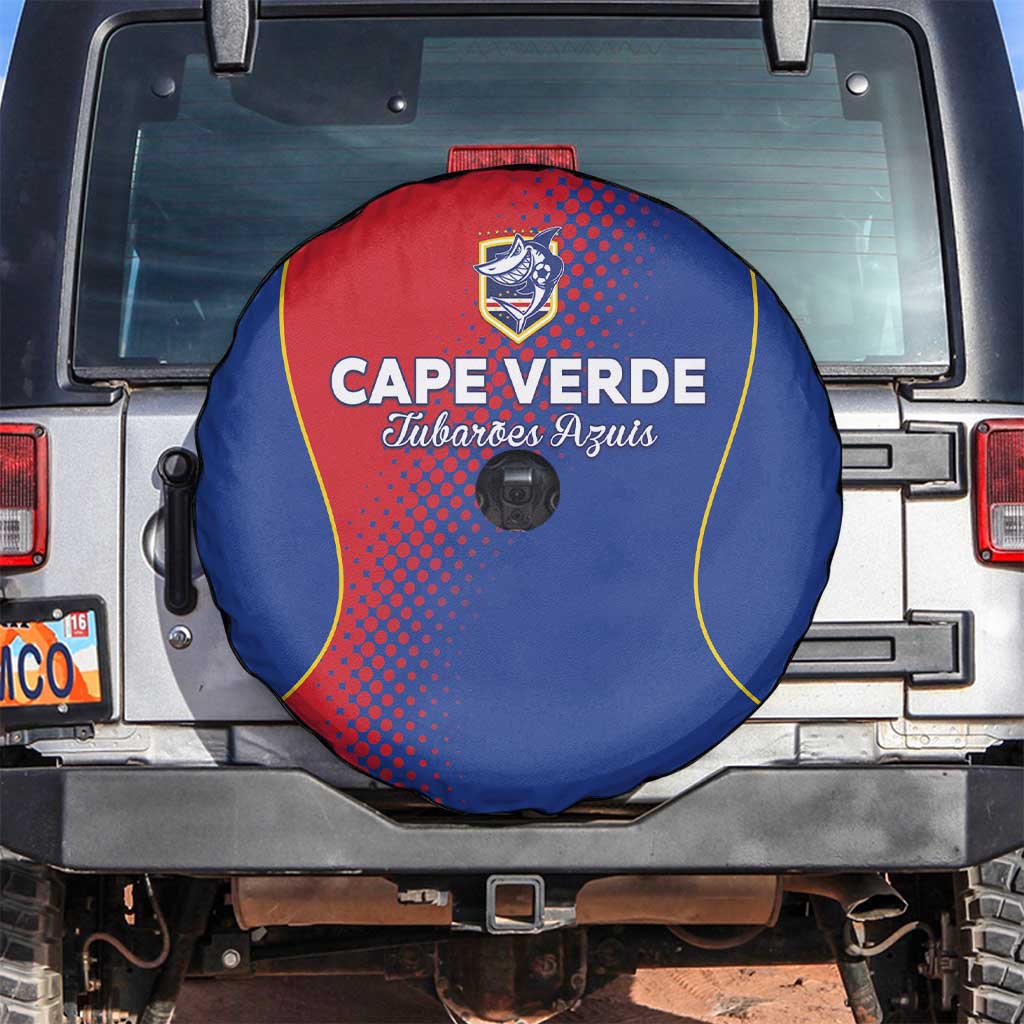 Cape Verde Football Spare Tire Cover Blue Sharks Make History - Wonder Print Shop