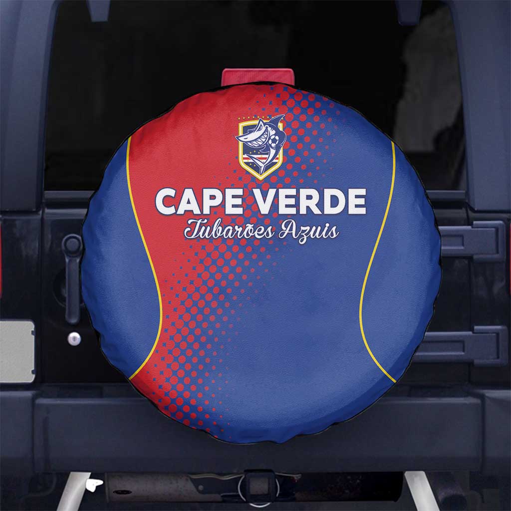 Cape Verde Football Spare Tire Cover Blue Sharks Make History - Wonder Print Shop