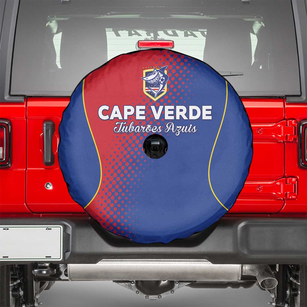 Cape Verde Football Spare Tire Cover Blue Sharks Make History - Wonder Print Shop