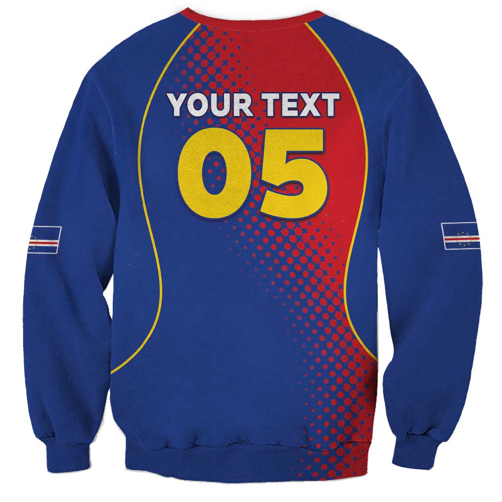 Custom Cape Verde Football Sweatshirt Blue Sharks Make History - Wonder Print Shop
