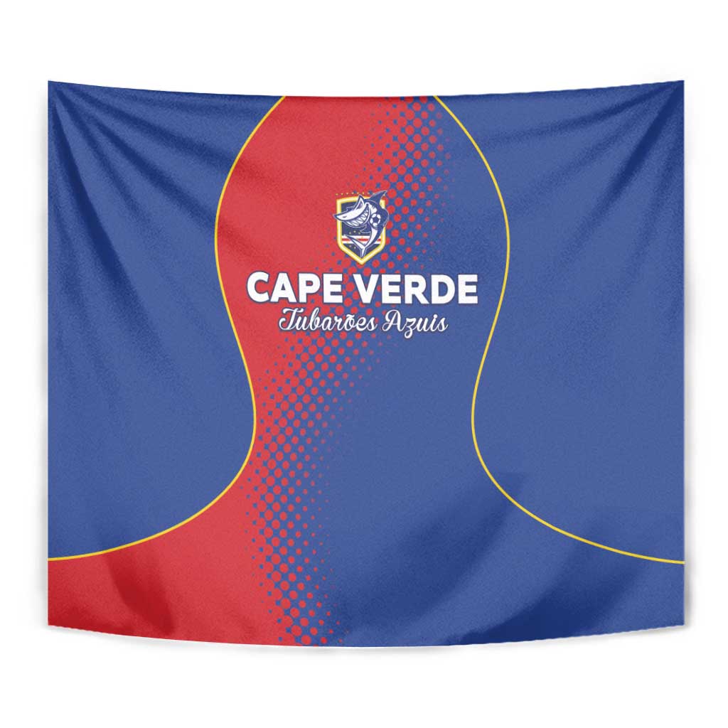 Cape Verde Football Tapestry Blue Sharks Make History - Wonder Print Shop