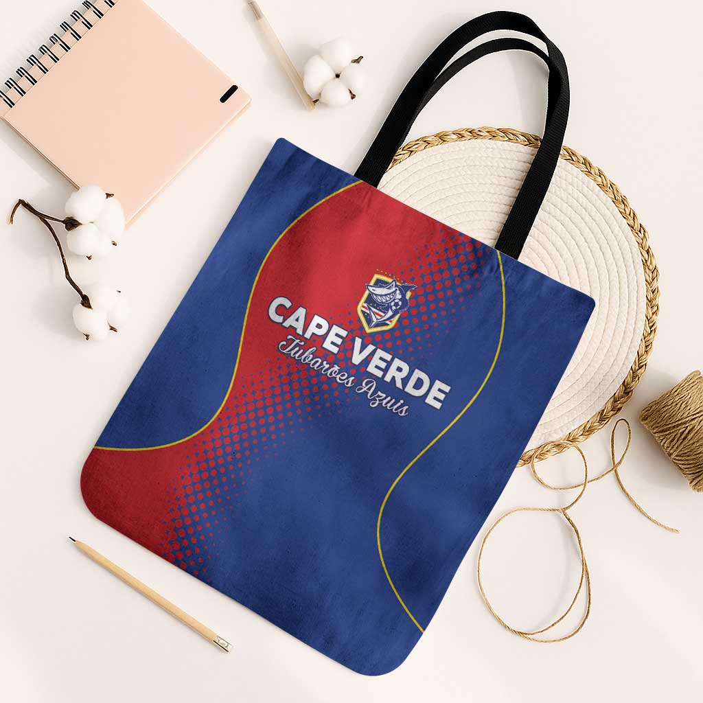 Cape Verde Football Tote Bag Blue Sharks Make History - Wonder Print Shop